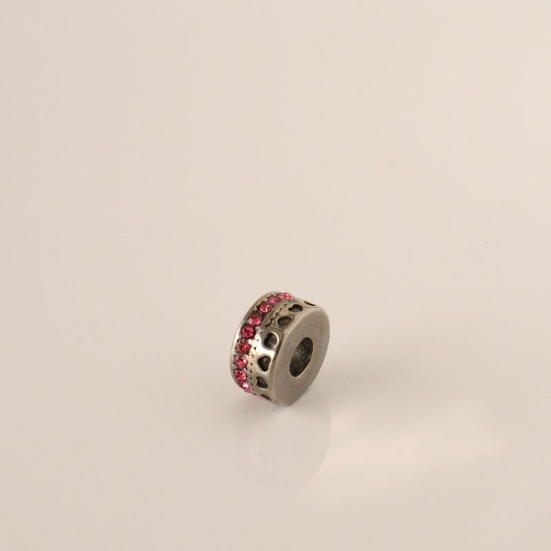 Berloque em Aço Inox Separador Cravejado