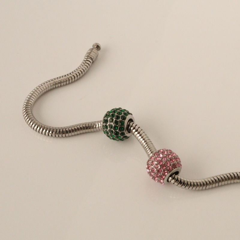 Berloque em Aço Inox Separador Cravejado