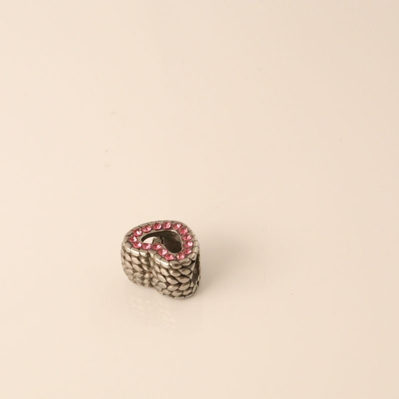 Berloque em Aço Inox Separador Cravejado Coração