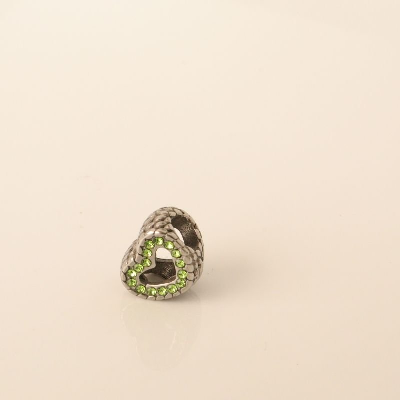 Berloque em Aço Inox Separador Cravejado Coração