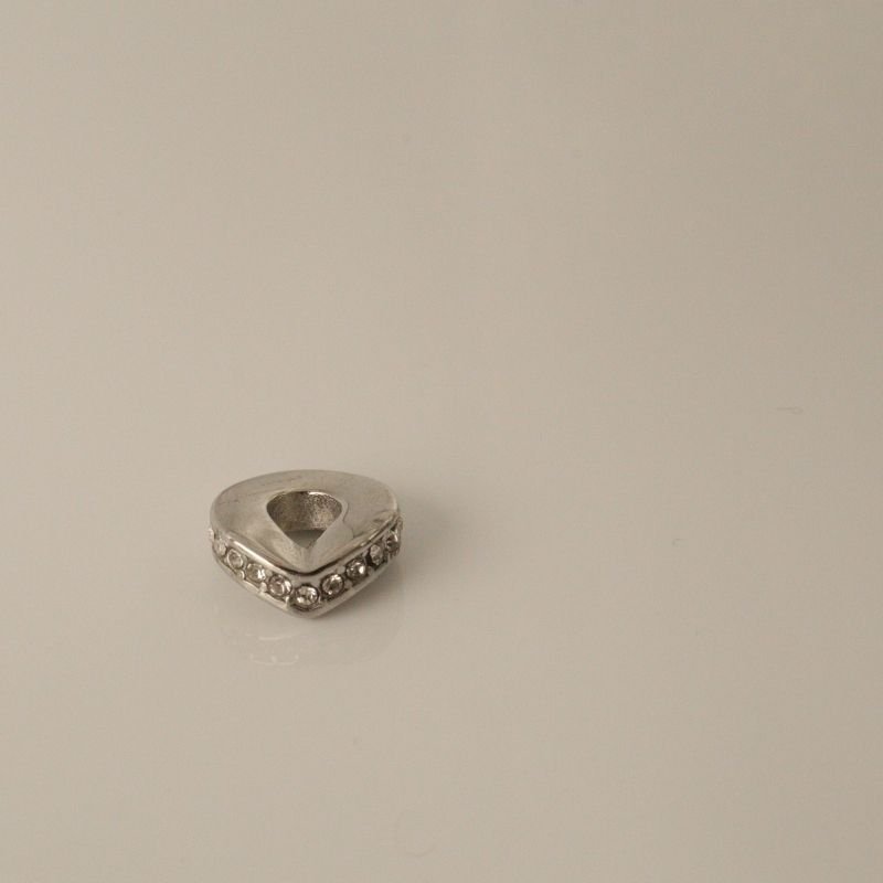 Berloque em Aço Inox Separador Delicado Geométrico Cravejado