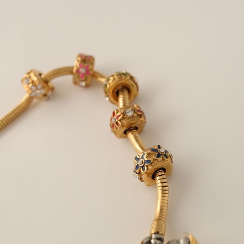 Berloque em Aço Inox Separador Flor Verde