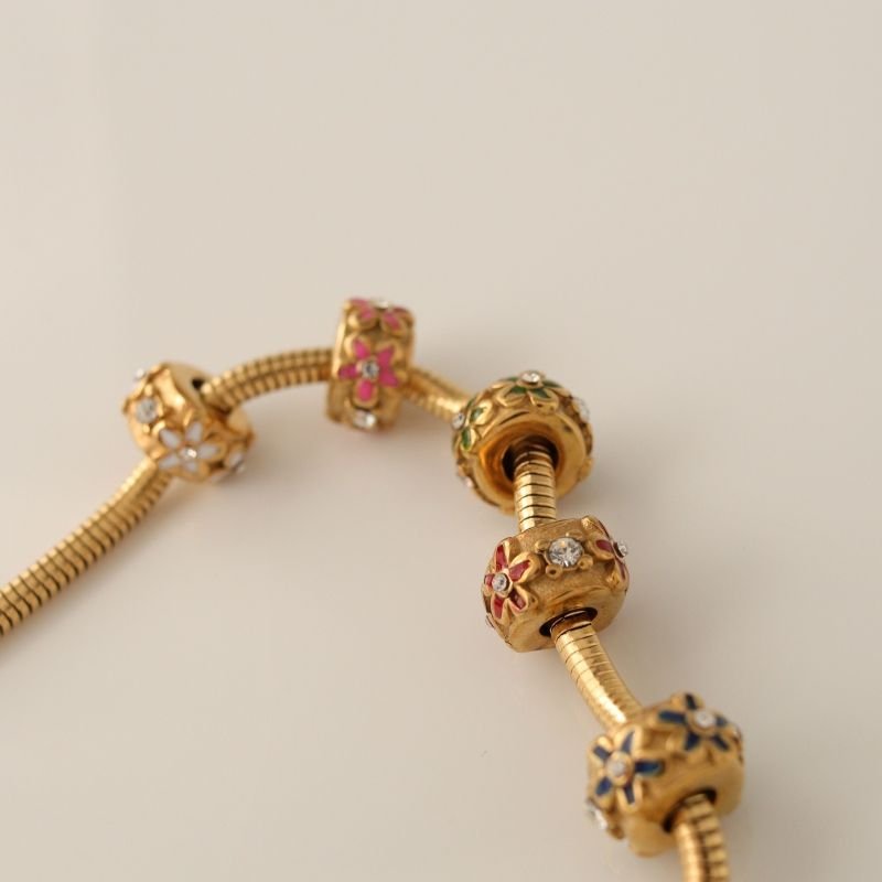 Berloque em Aço Inox Separador Flor Verde