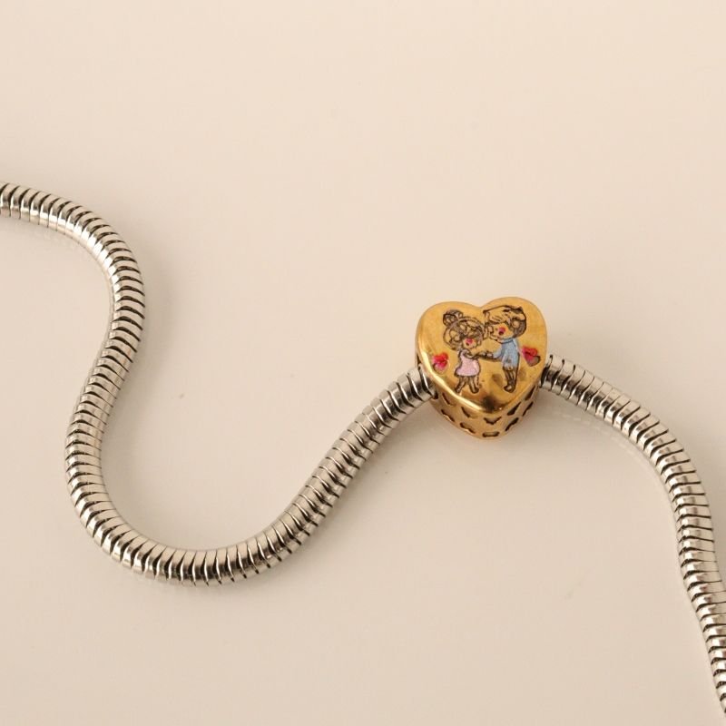 Berloque em Aço Inox Separador Namorados