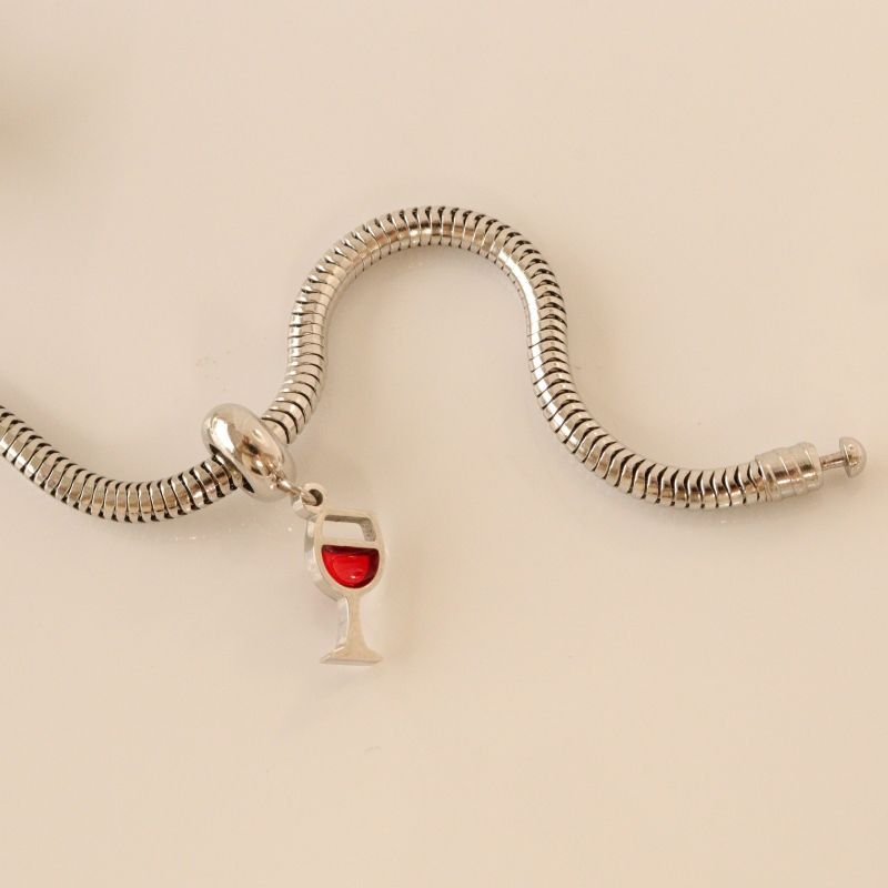 Berloque em Aço Inox Taça de Vinho