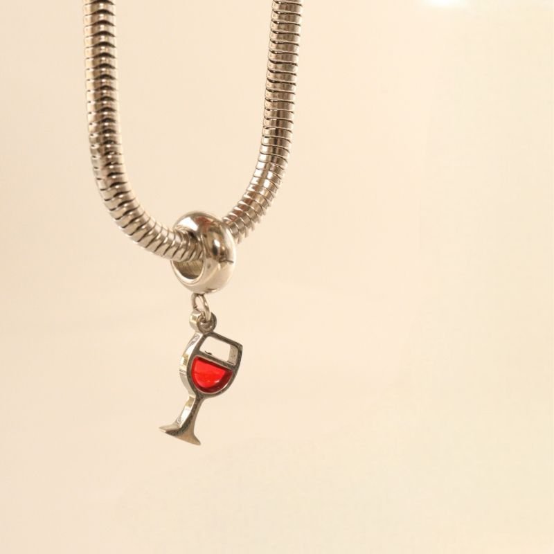 Berloque em Aço Inox Taça de Vinho