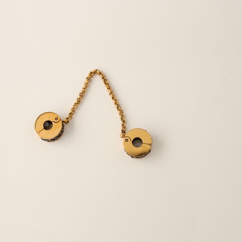 Berloque Trava de Segurança Cravejada em Aço Inox Preta