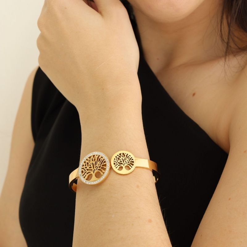 Bracelete Árvore da Vida em Aço Inox (Linha Premium)