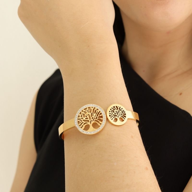 Bracelete Árvore da Vida em Aço Inox (Linha Premium)