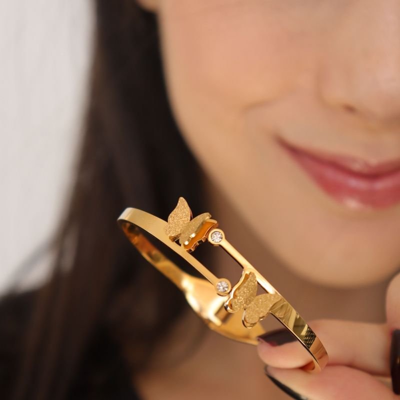 Bracelete Borboleta em Aço Inox (Linha Premium)