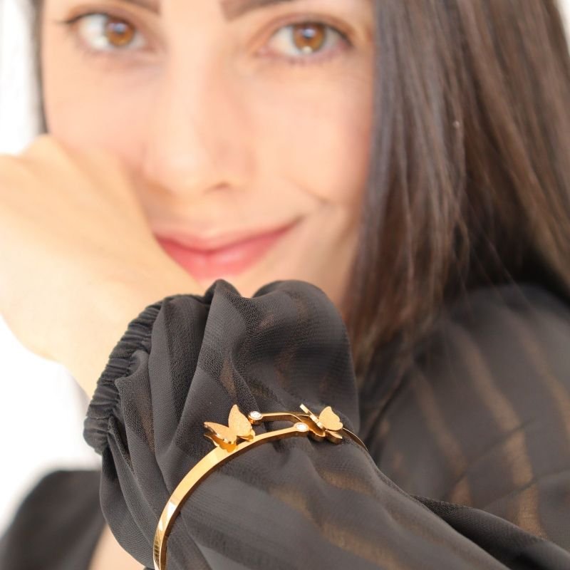 Bracelete Borboleta em Aço Inox (Linha Premium)