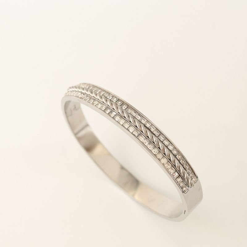 Bracelete com Cravejado em Aço Inox (Linha Premium)