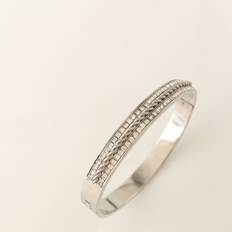 Bracelete com Cravejado em Aço Inox (Linha Premium)