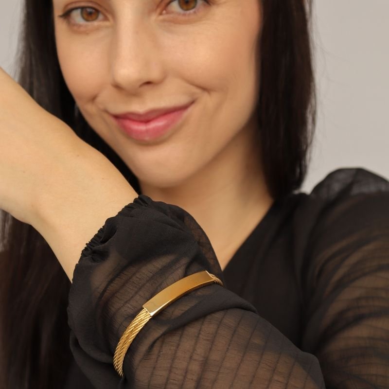 Bracelete com Detalhe em Aço Inox (Linha Premium)