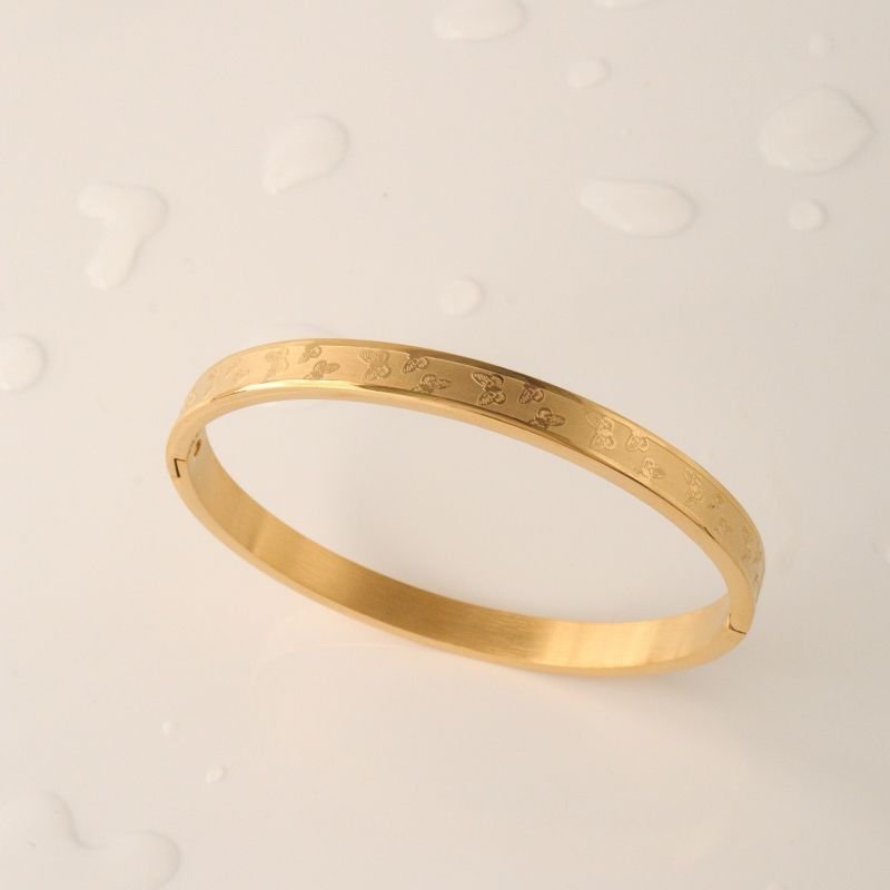 Bracelete com Detalhe em Borboleta em Aço Inox (Linha Premium)