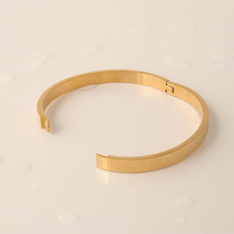 Bracelete com Detalhe em Borboleta em Aço Inox (Linha Premium)