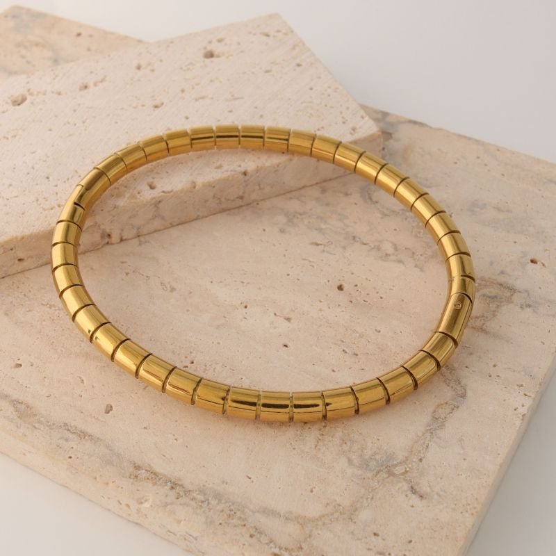 Bracelete com Detalhes Minimalista em Aço Inox (Linha Premium)