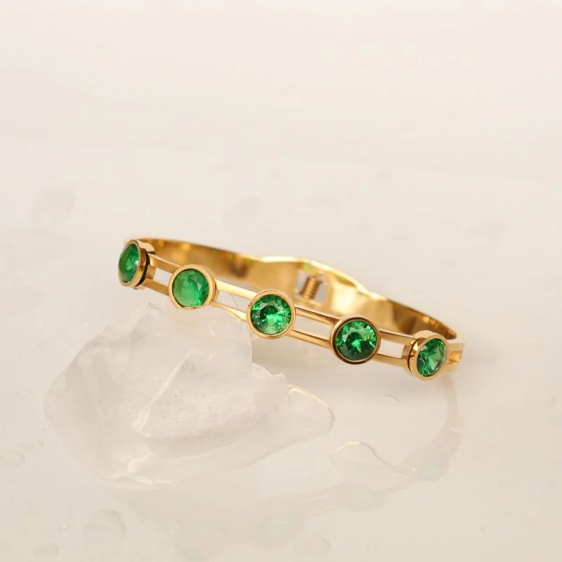 Bracelete com Pedras Aço Inox (Linha Premium)