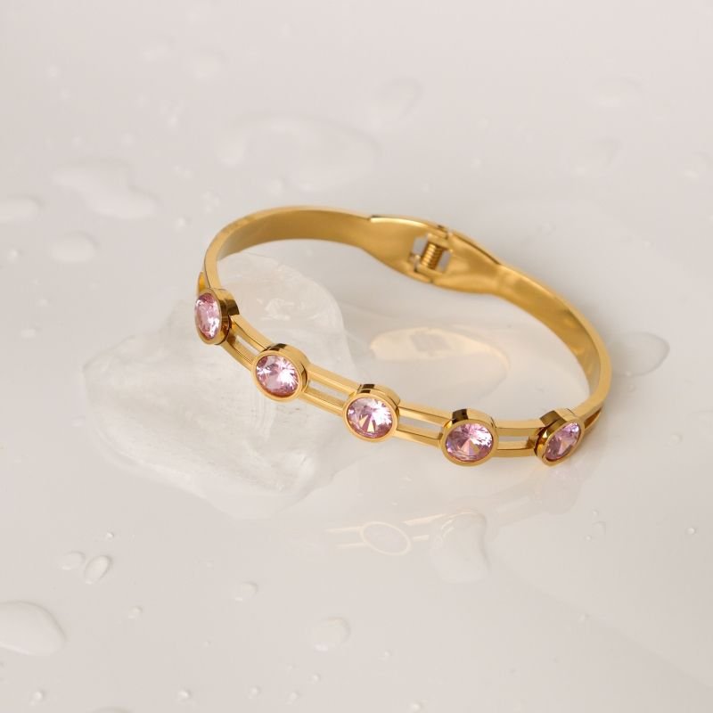 Bracelete com Pedras Aço Inox (Linha Premium)