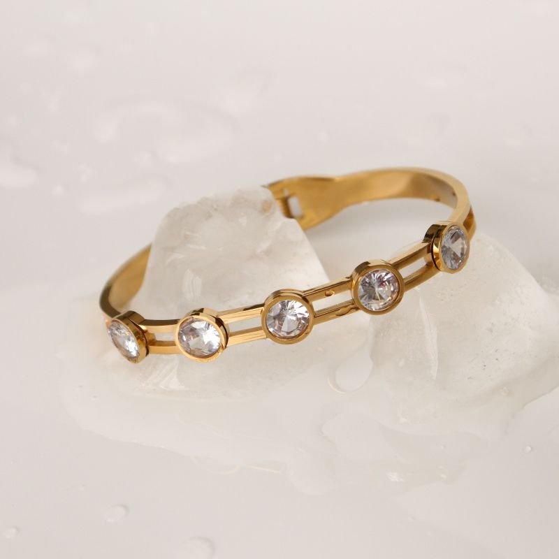 Bracelete com Pedras Aço Inox (Linha Premium)