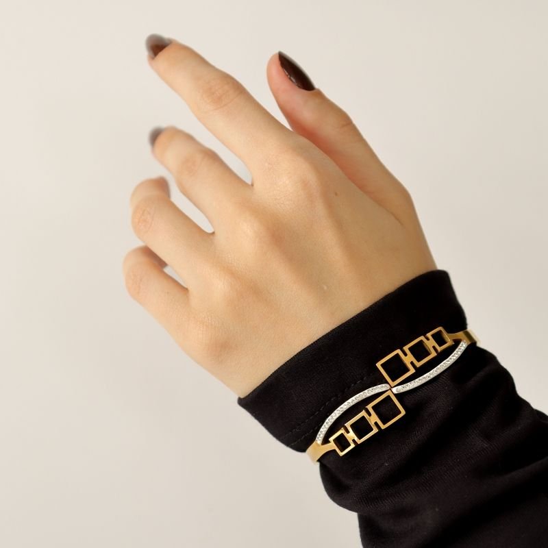 Bracelete com Strass em Aço Inox (Linha Premium)