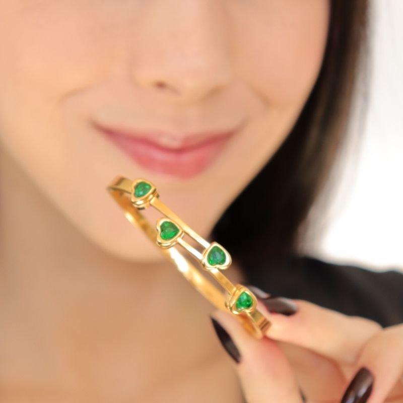 Bracelete Coração em Aço Inox (Linha Premium)