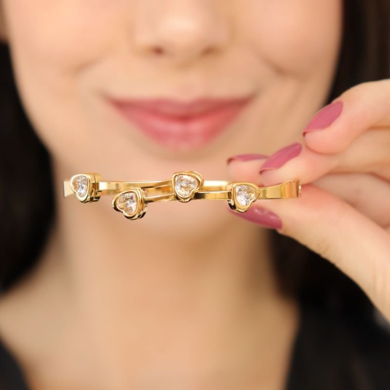 Bracelete Coração em Aço Inox (Linha Premium)