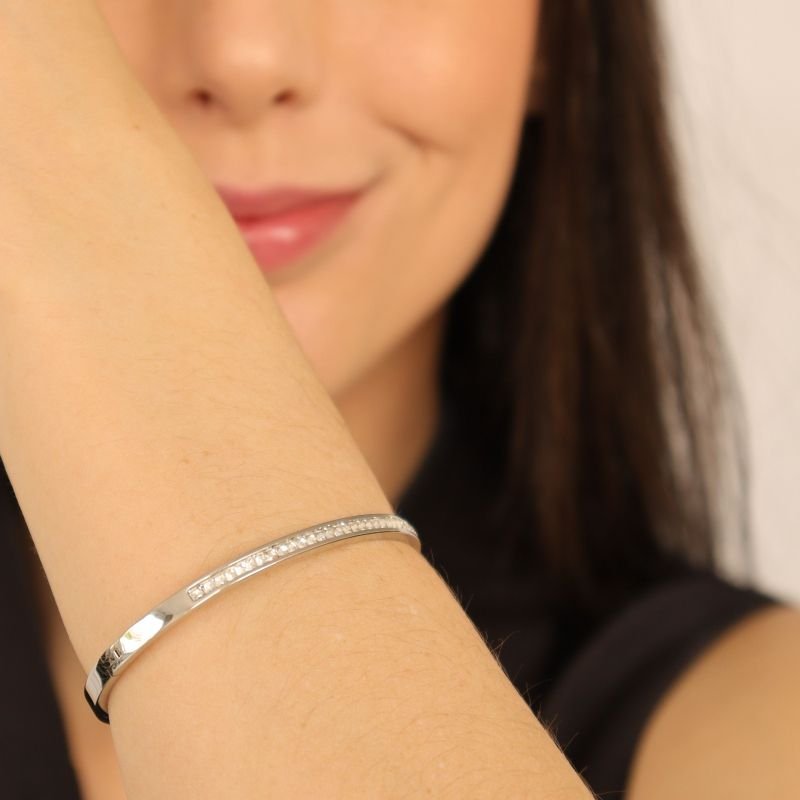 Bracelete Cravejado em Aço Inox (Linha Premium)