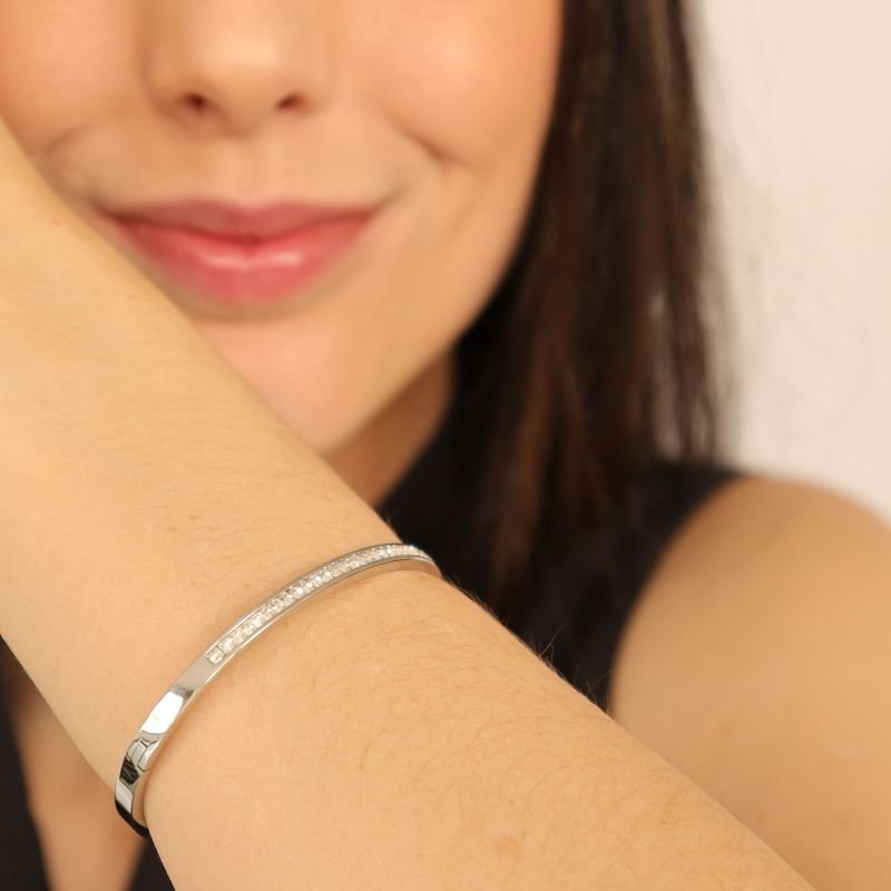 Bracelete Cravejado em Aço Inox (Linha Premium)