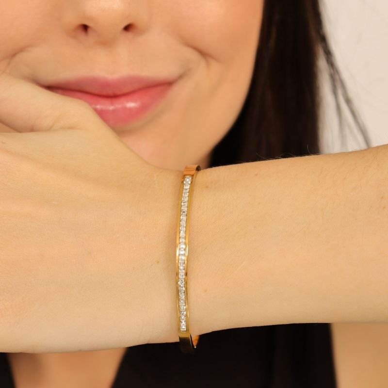 Bracelete Cravejado em Aço Inox (Linha Premium)