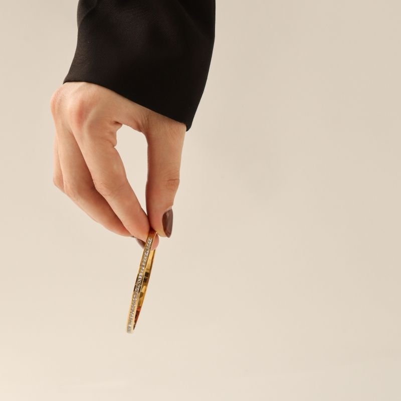 Bracelete Cravejado em Aço Inox (Linha Premium)