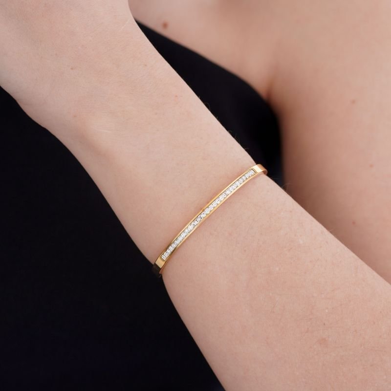 Bracelete Cravejado em Aço Inox (Linha Premium)