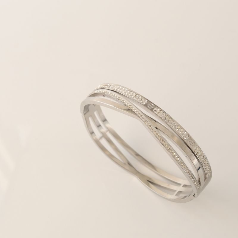 Bracelete Duplo Moderno em Aço Inox (Linha Premium)