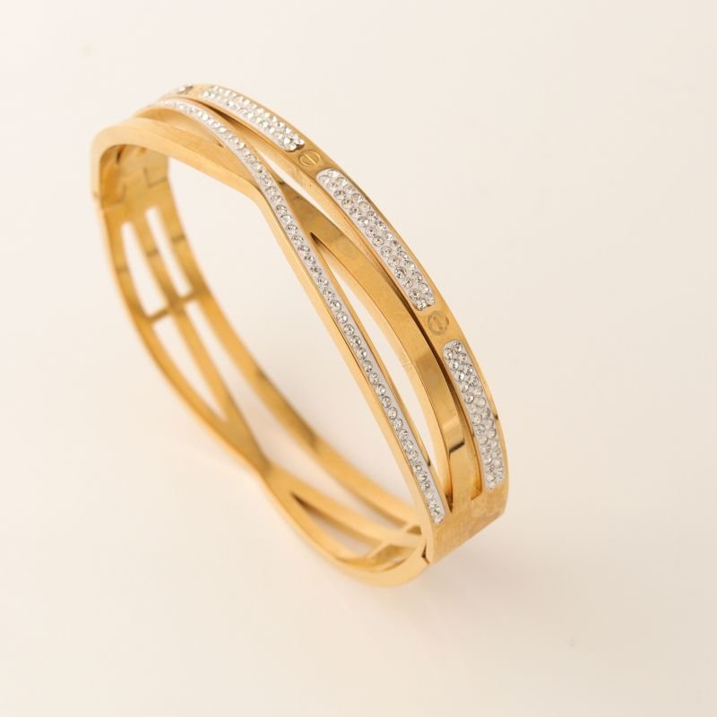 Bracelete Duplo Moderno em Aço Inox (Linha Premium)