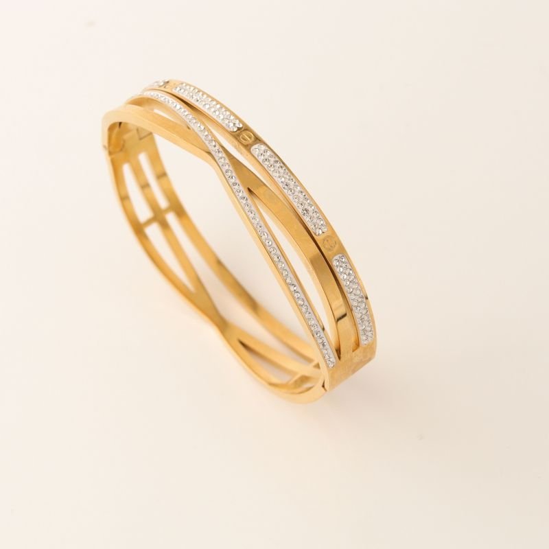 Bracelete Duplo Moderno em Aço Inox (Linha Premium)