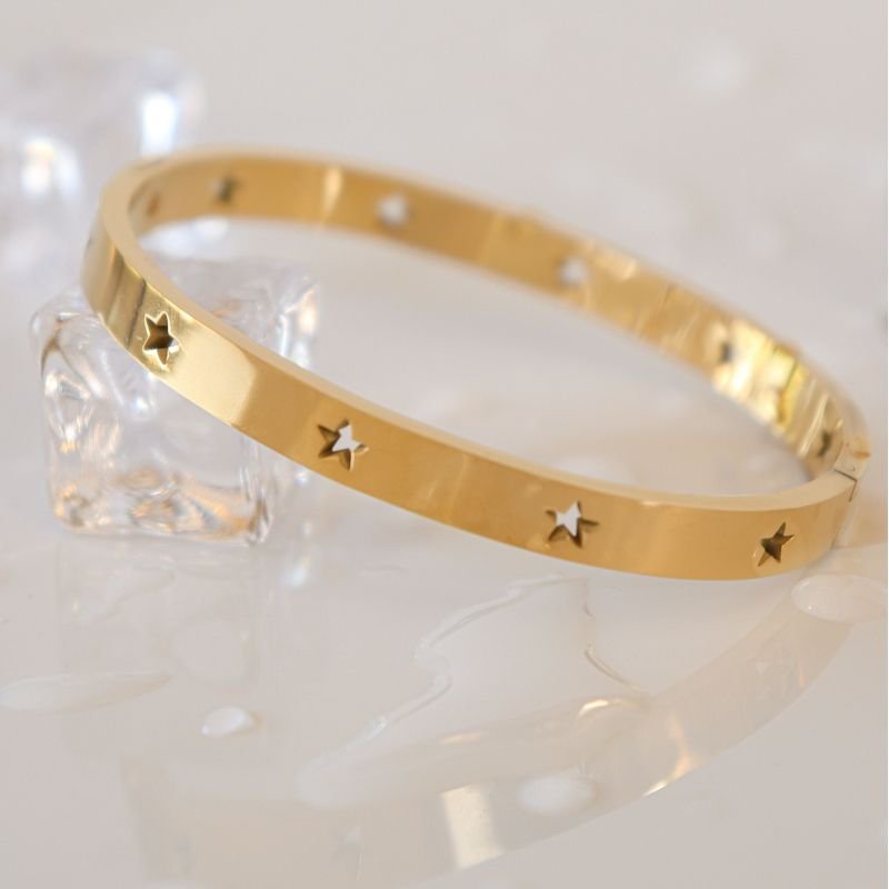 Bracelete Estrela em Aço Inox