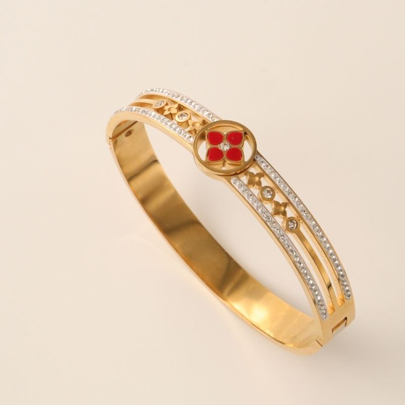 Bracelete Flor com Detalhes em Aço Inox (Linha Premium)