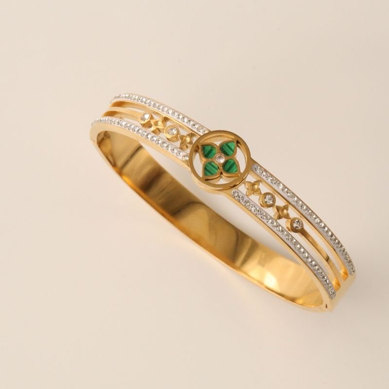 Bracelete Flor com Detalhes em Aço Inox (Linha Premium)