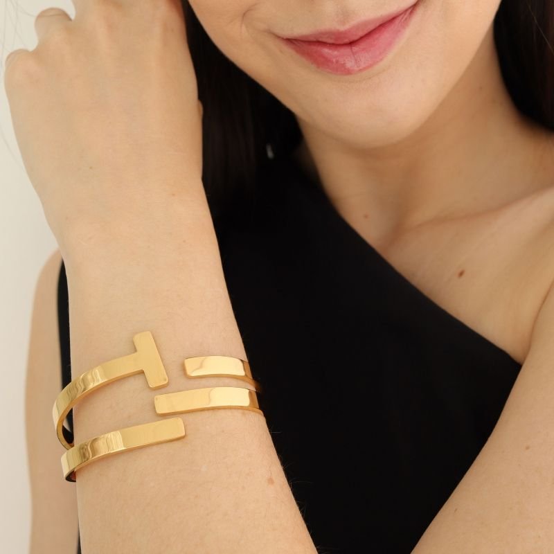 Bracelete Linhas Modernas em Aço Inox (Linha Premium)