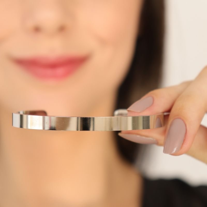 Bracelete Liso em Aço Inox