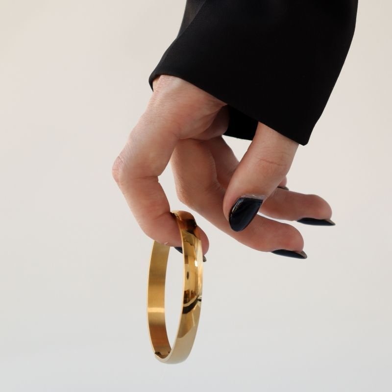 Bracelete Liso Espessura Grossa em Aço Inox (Linha Premium)