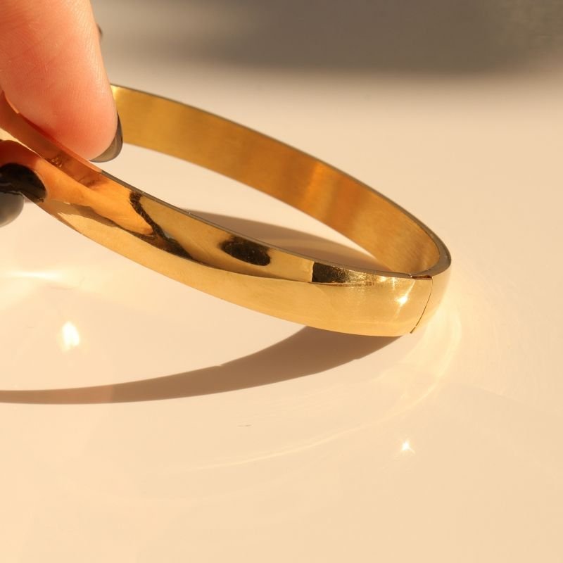 Bracelete Liso Espessura Grossa em Aço Inox (Linha Premium)