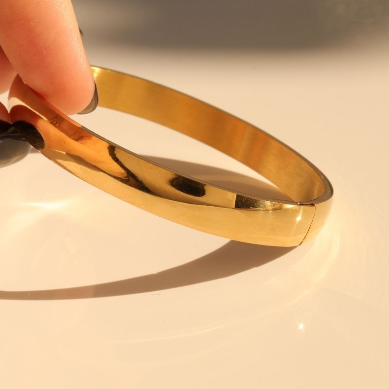 Bracelete Liso Espessura Grossa em Aço Inox (Linha Premium)