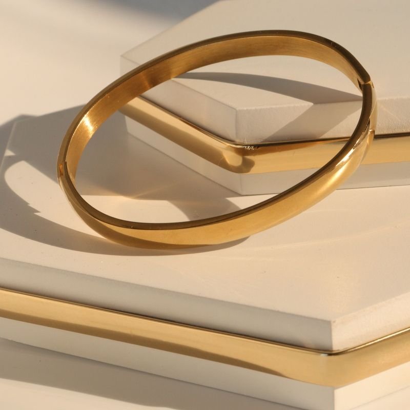 Bracelete Liso Espessura Média em Aço Inox (Linha Premium)