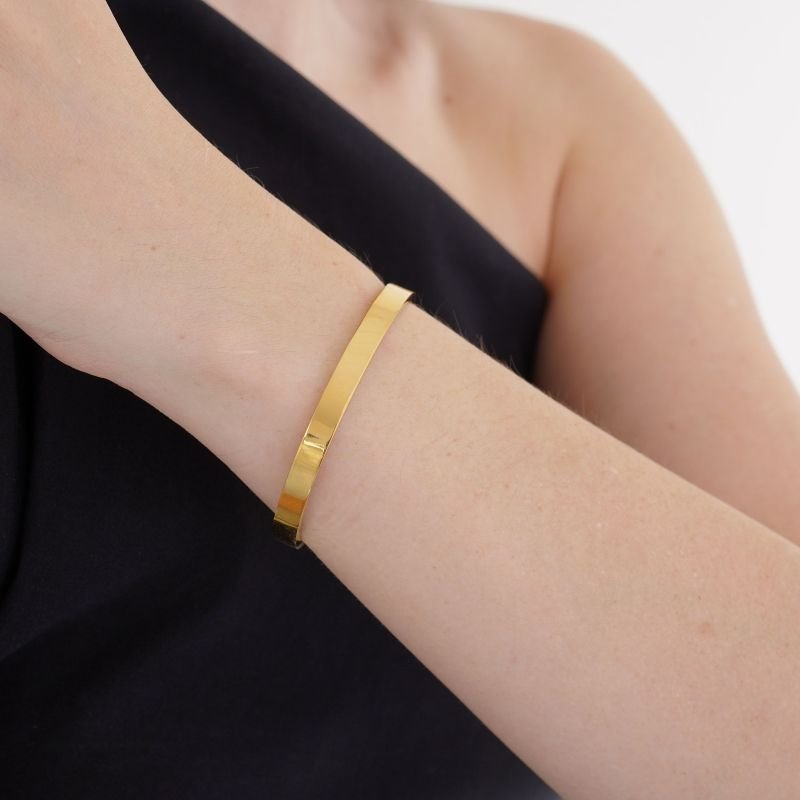 Bracelete Liso Quadrado em Aço Inox (Linha Premium)