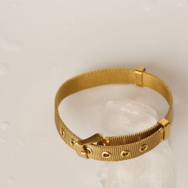 Bracelete Malha em Aço Inox