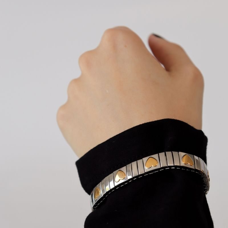 Bracelete Moderno Bicolor em Aço Inox (Linha Premium)