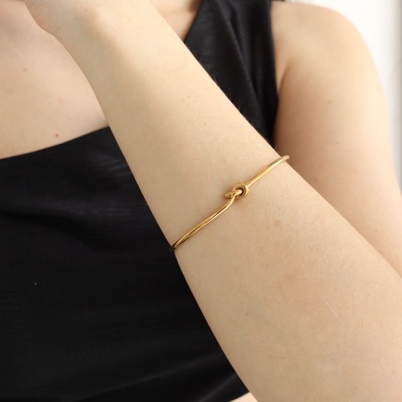 Bracelete Nó Minimal em Aço Inox