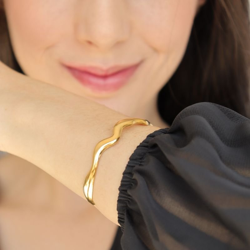 Bracelete Onda em Aço Inox (Linha Premium)