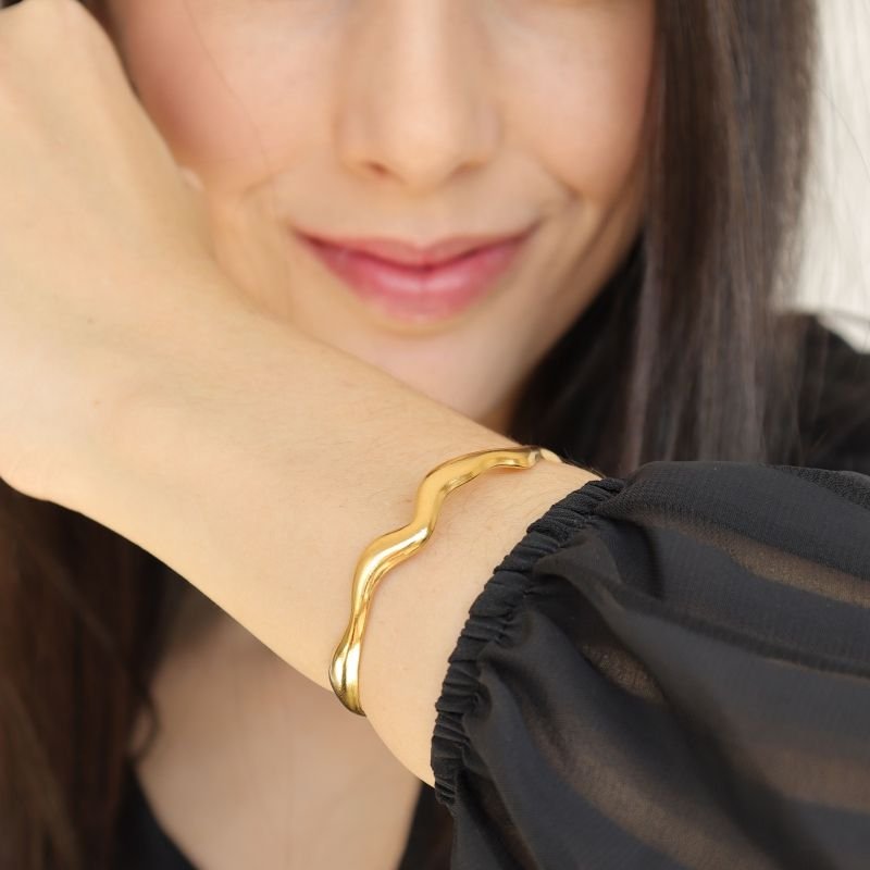 Bracelete Onda em Aço Inox (Linha Premium)